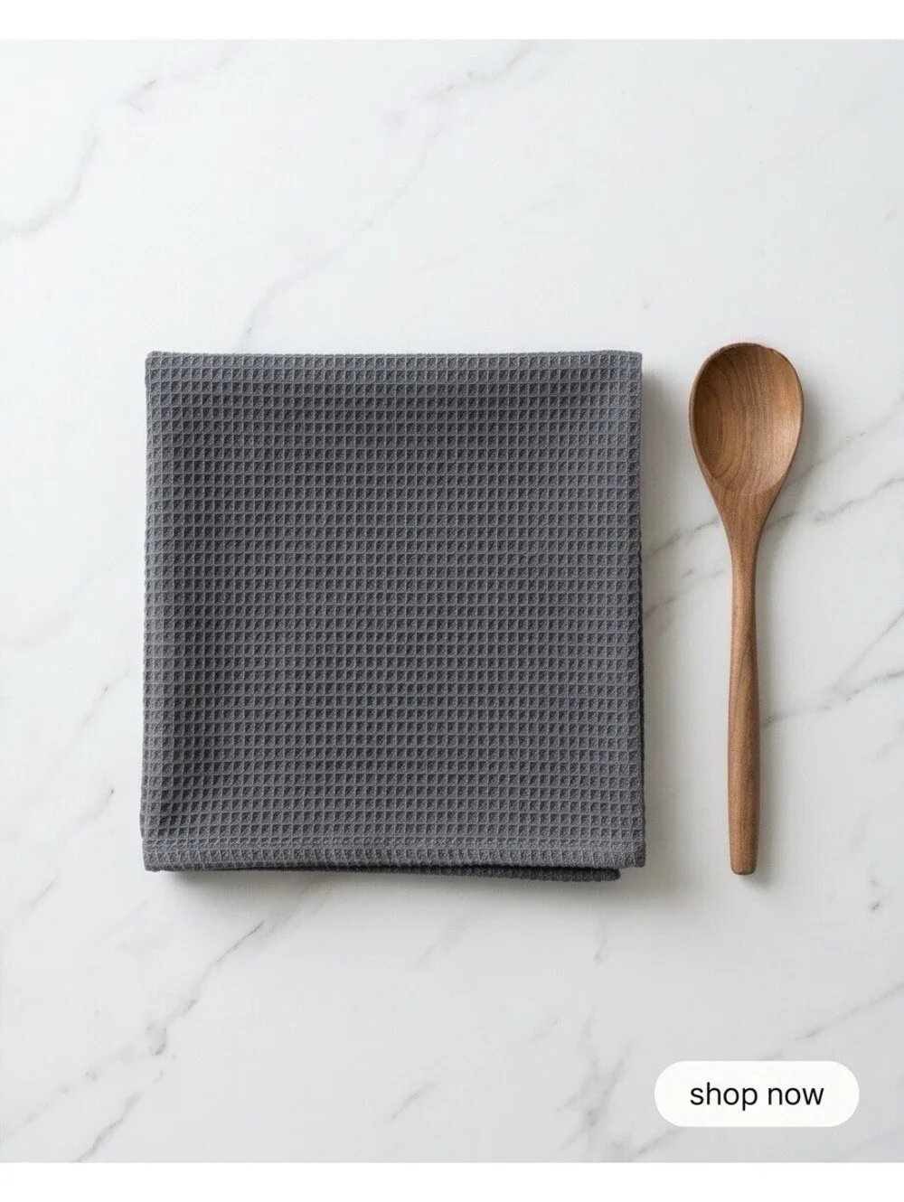 Set of 2 Gray White Checkered Waffle Weave Cotton Kitchen Towels NWOT